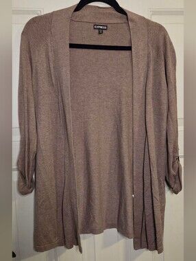 Express Open-Front Taupe Cardigan